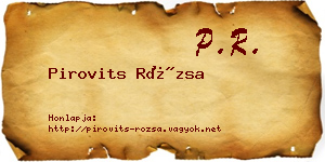 Pirovits Rózsa névjegykártya