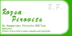 rozsa pirovits business card